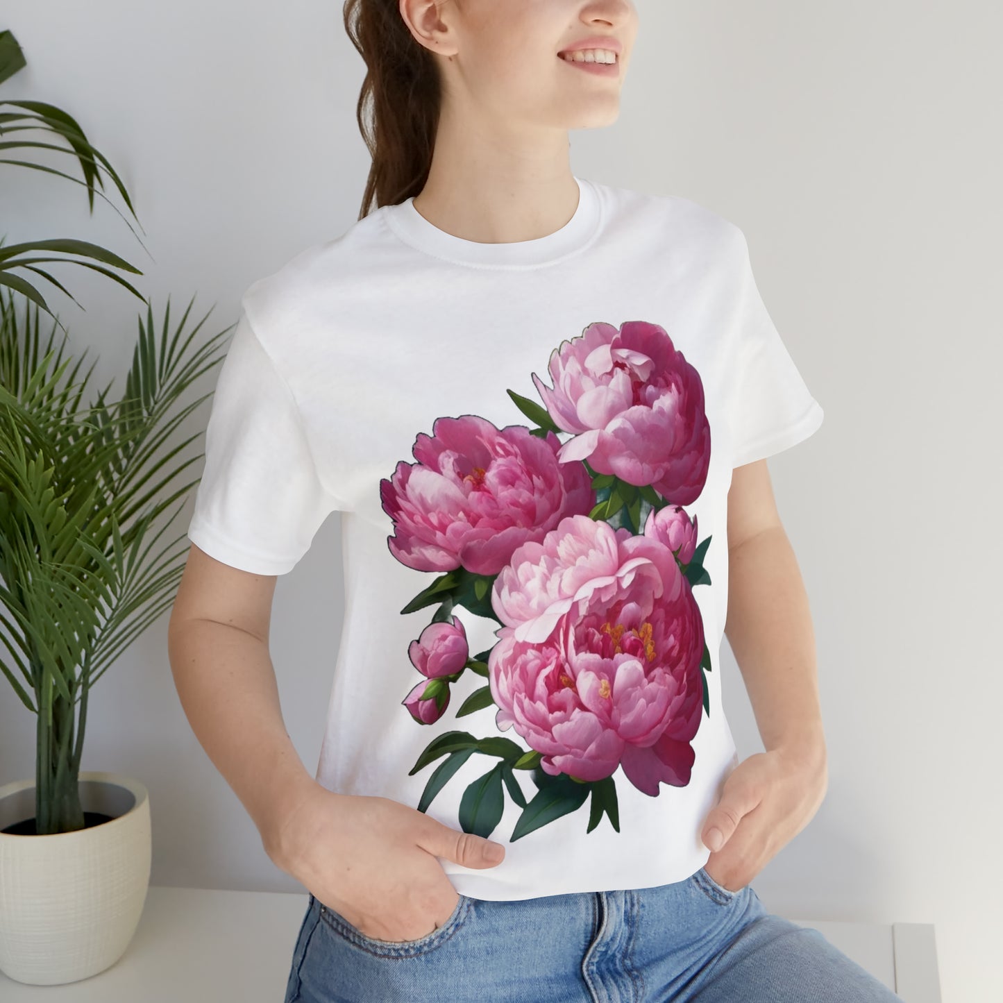 Peonies -- Unisex Jersey Short Sleeve Tee