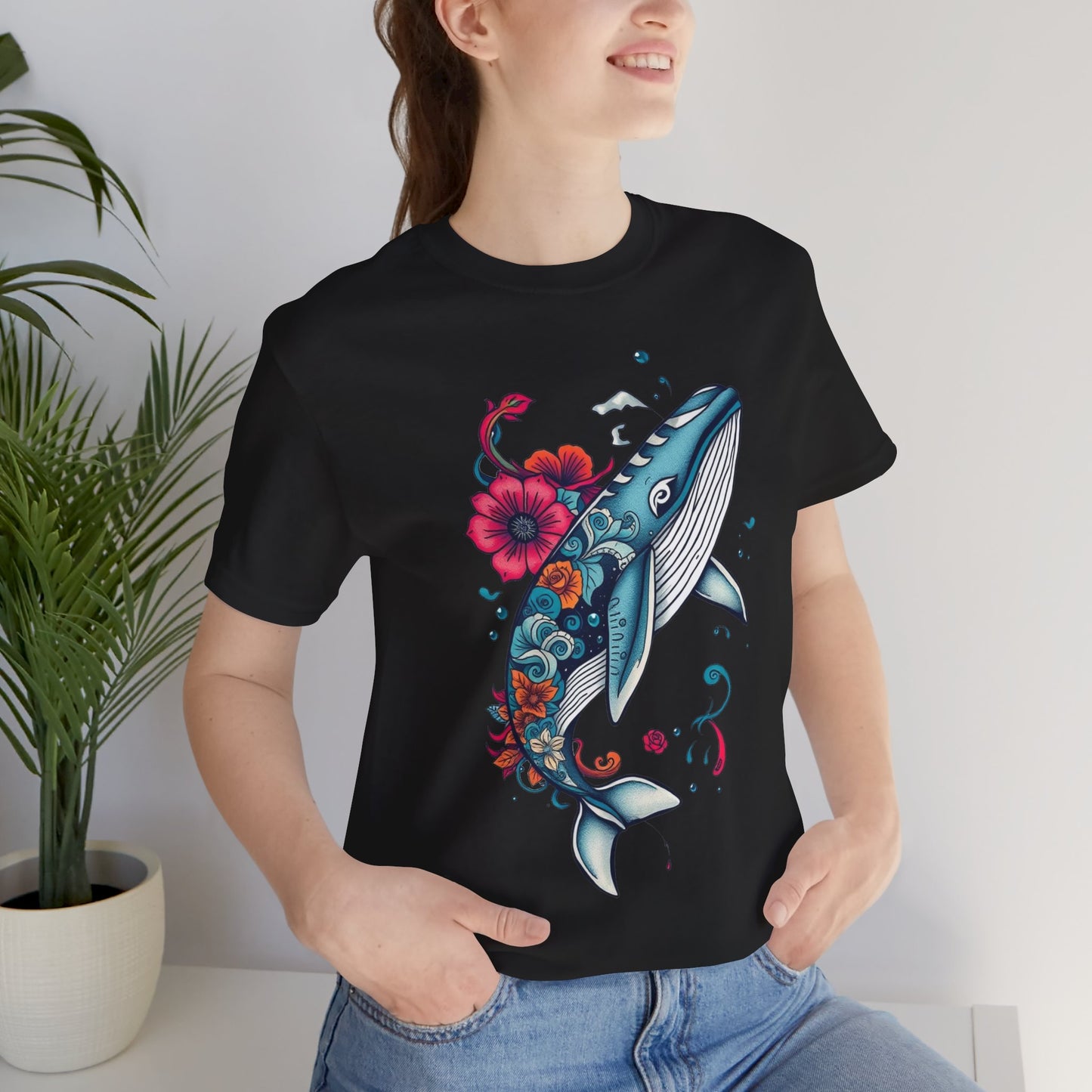 Whale Tee Shirt - Friendly Ocean Animal Design