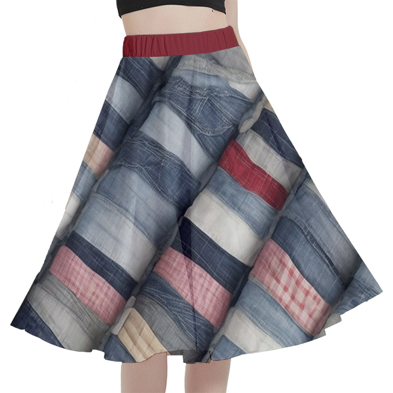 Fabric 517 A-Line Midi Skirt with Pocket