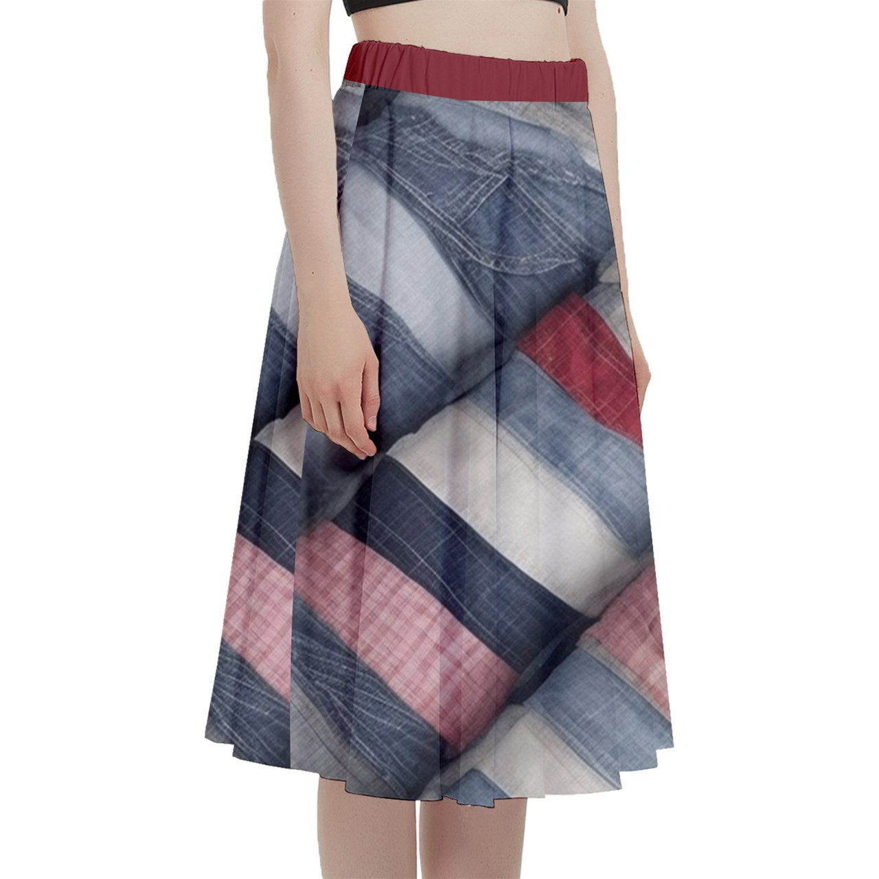 Fabric 517 A-Line Midi Skirt with Pocket