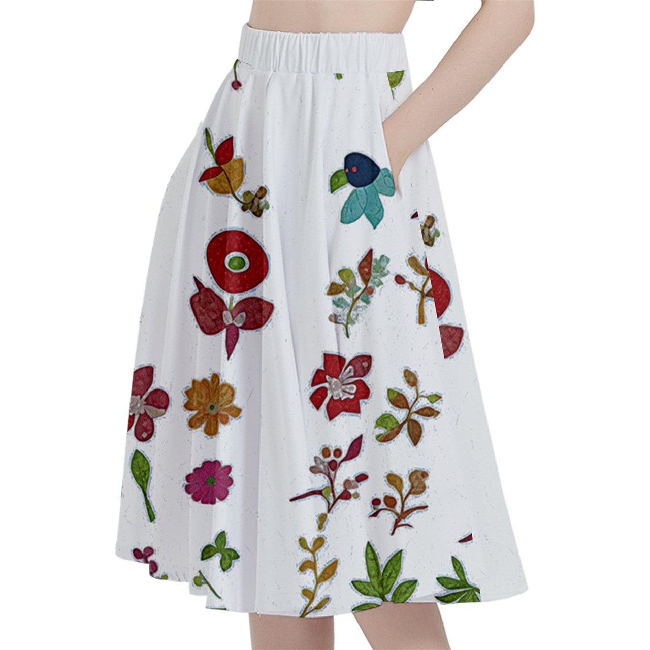 Fabric 528 A-Line Midi Skirt With Pocket