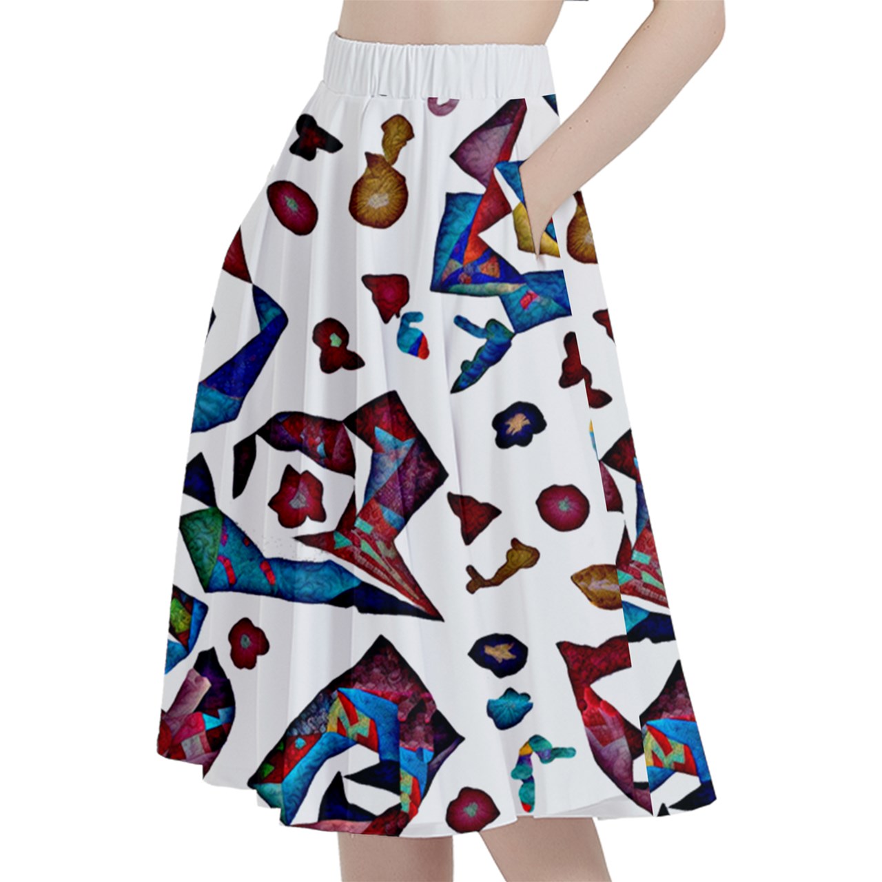 Fabric 526 A-Line Midi Skirt with Pocket
