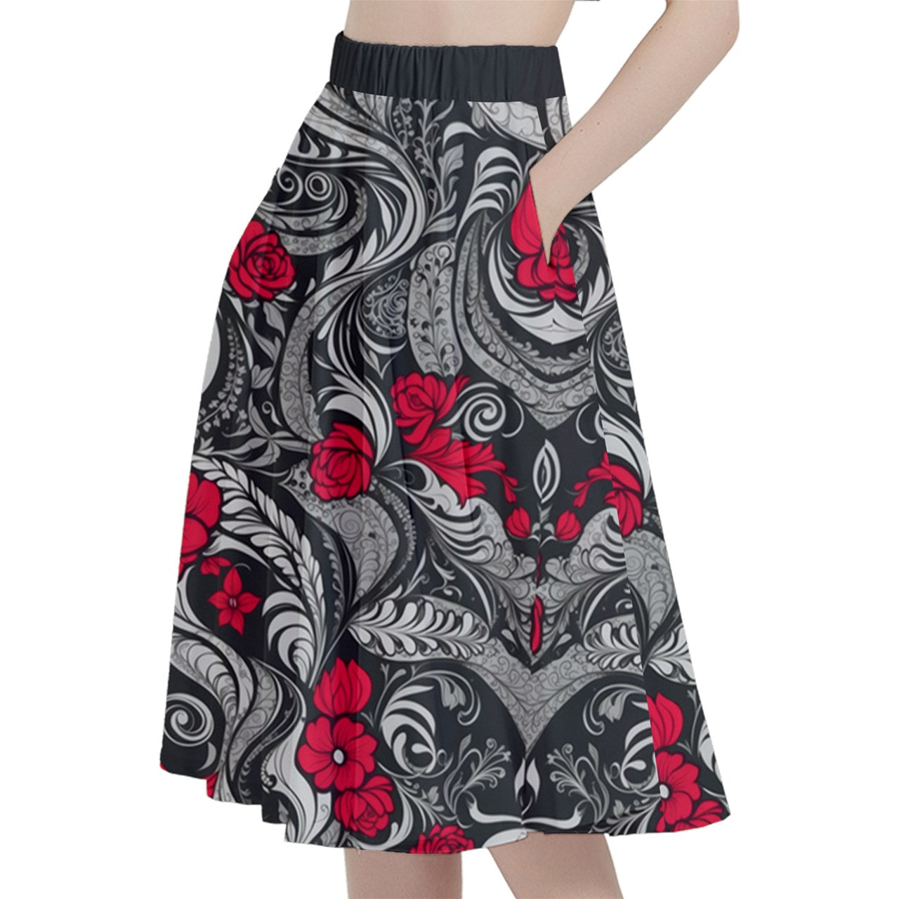 Style 161 A-Line Midi Skirt with Pocket