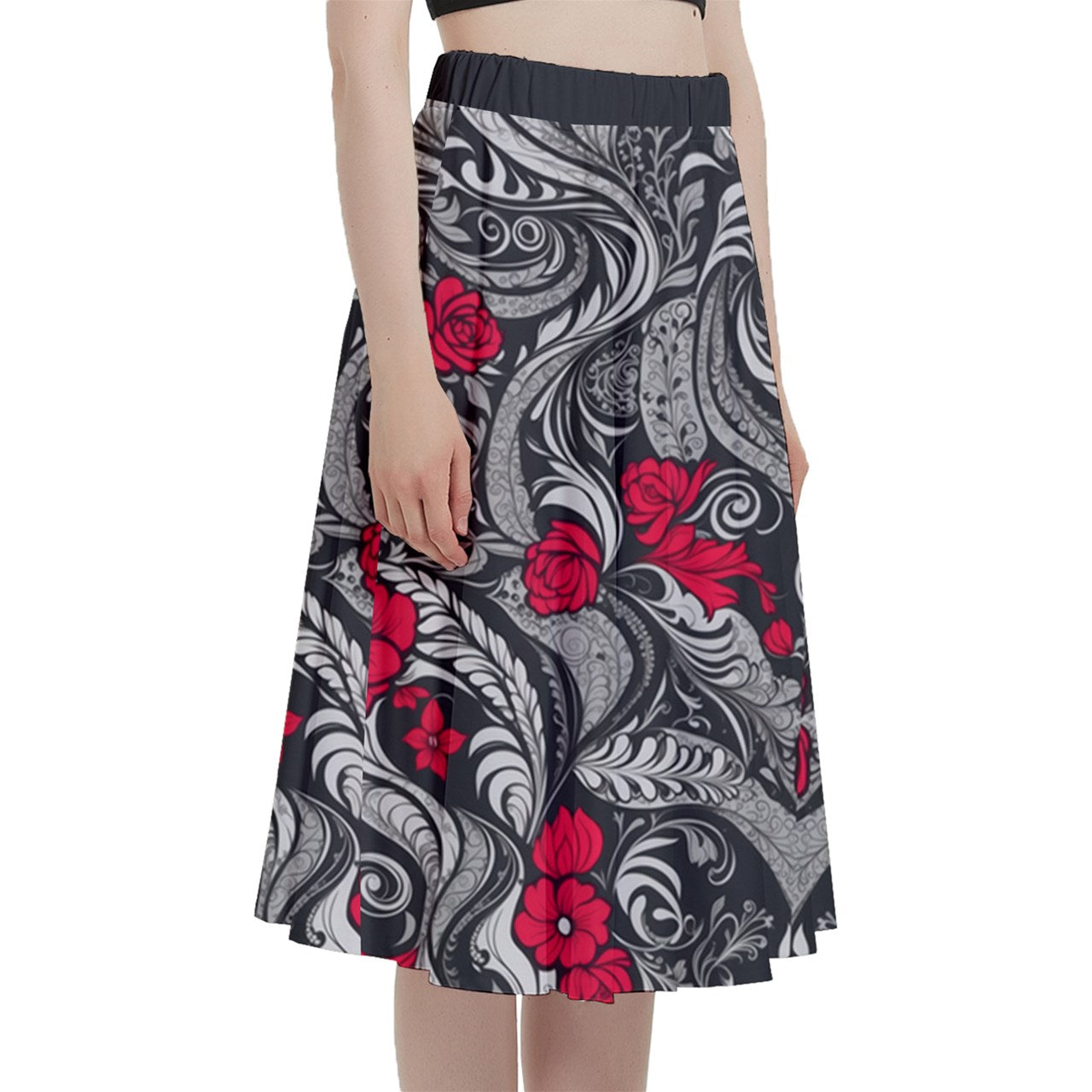 Style 161 A-Line Midi Skirt with Pocket