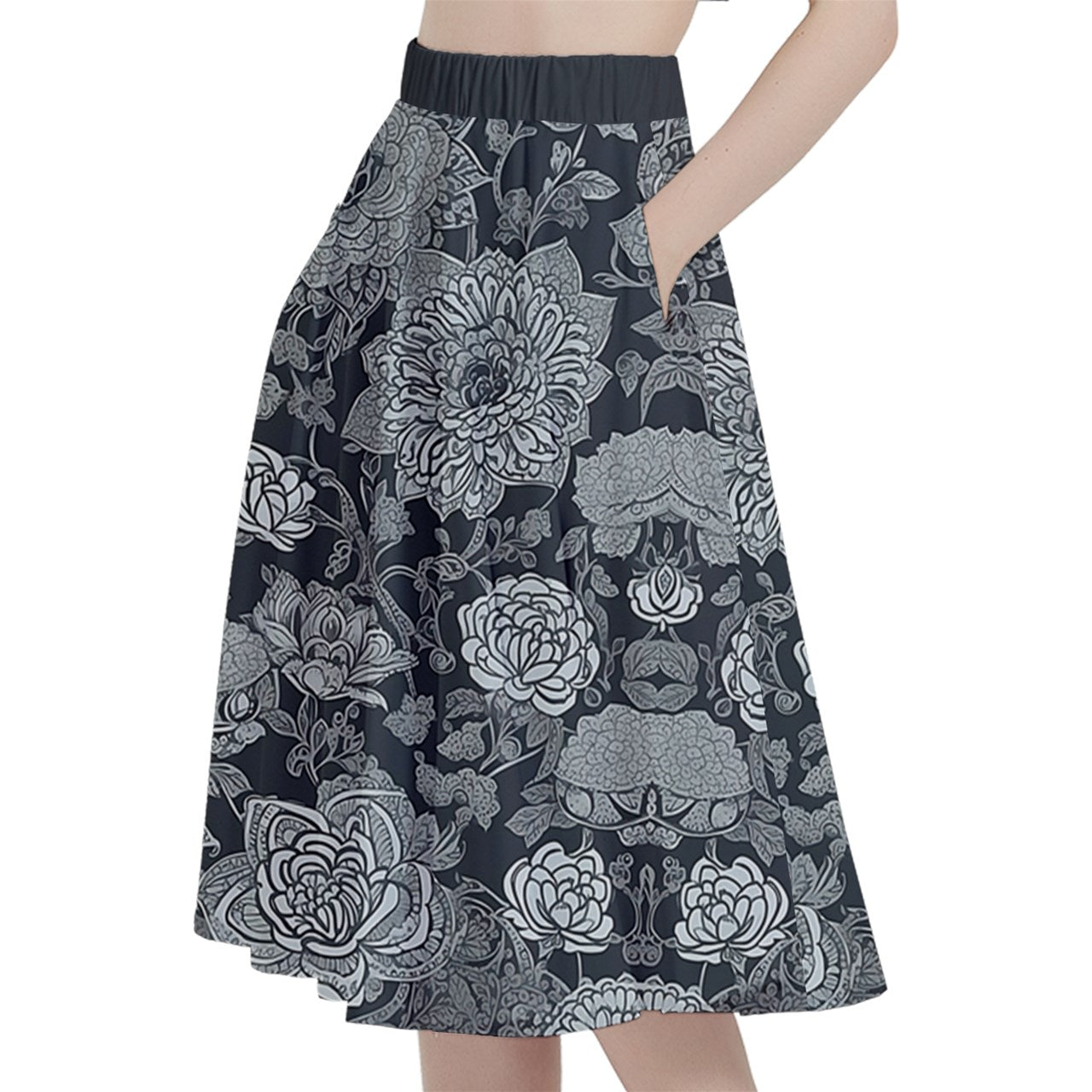 Style 178 A-Line Midi Skirt with Pocket