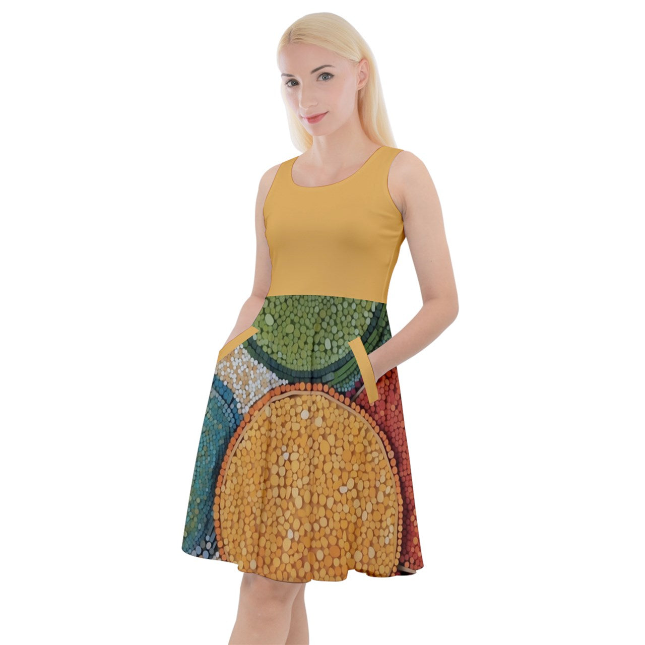 Style 341w Knee-Length Skater Dress with Pockets