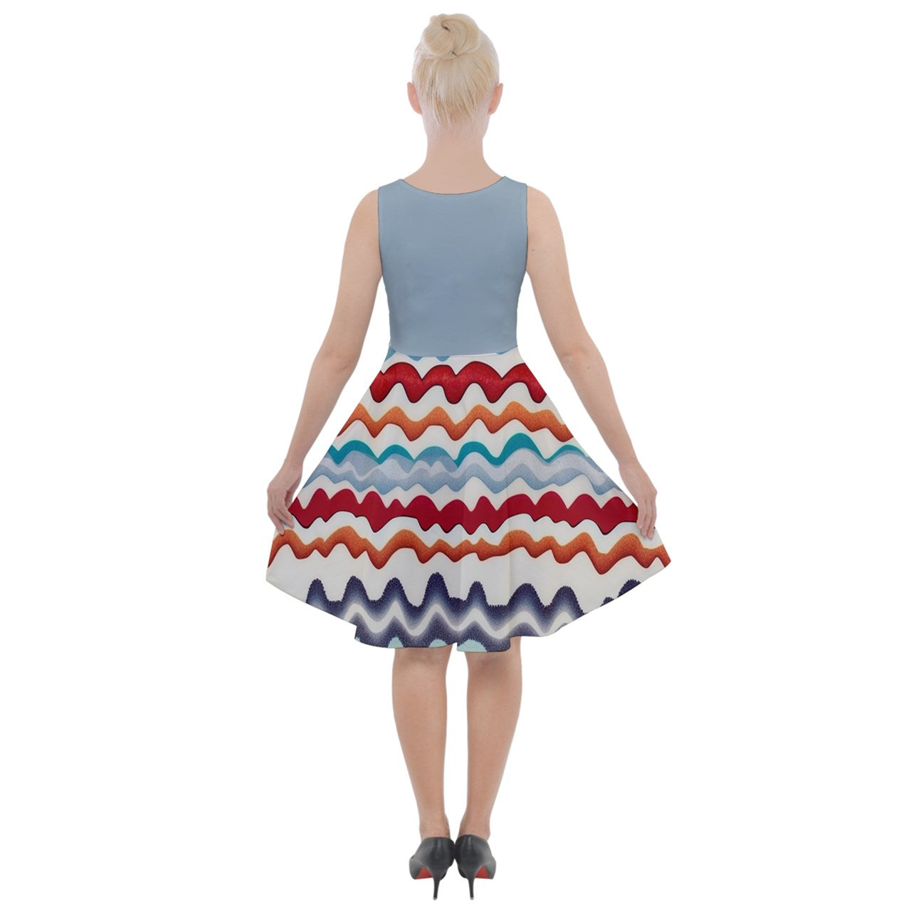 Style 345w Knee-Length Skater Dress With Pockets