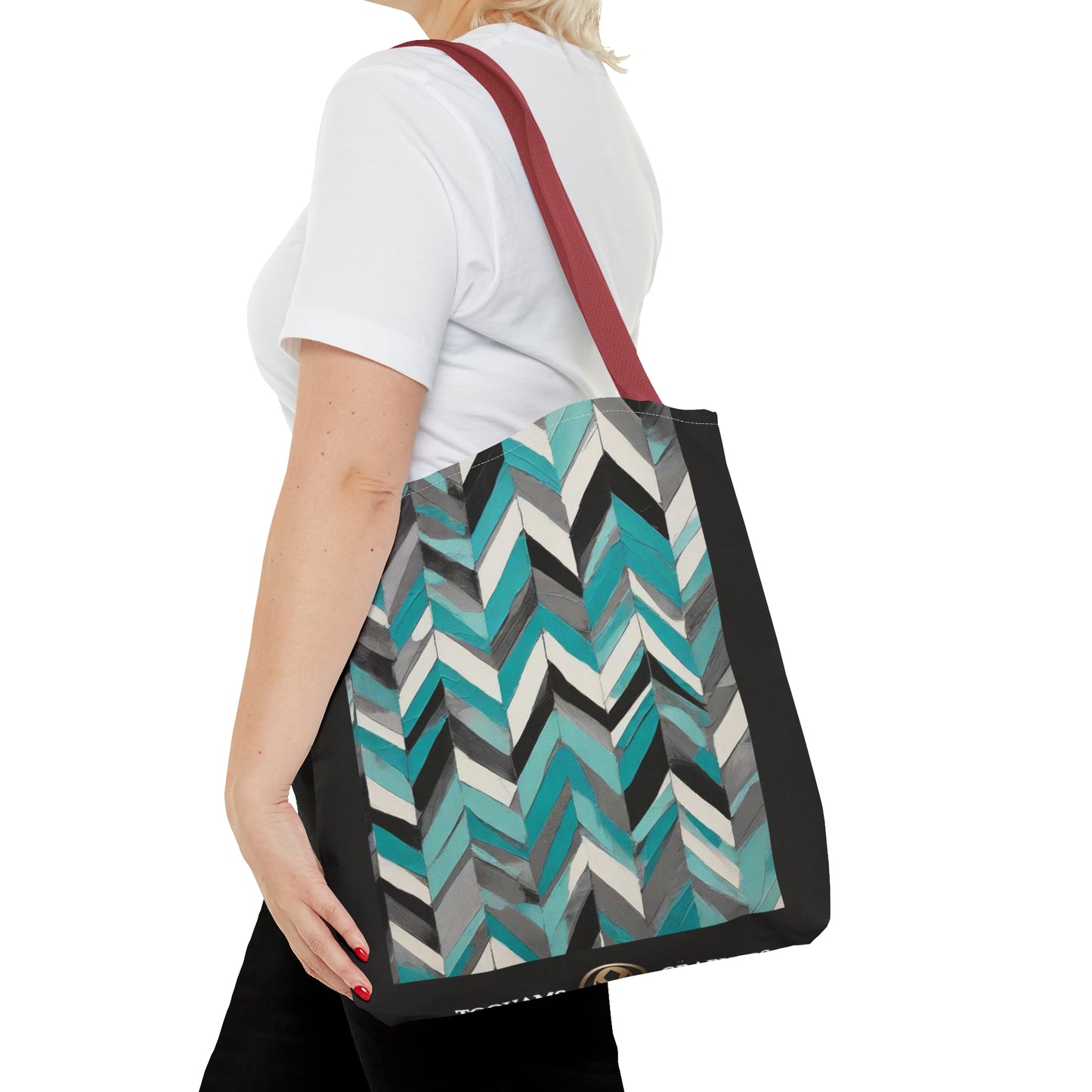 Chevron & Block Tote Bag (AOP)