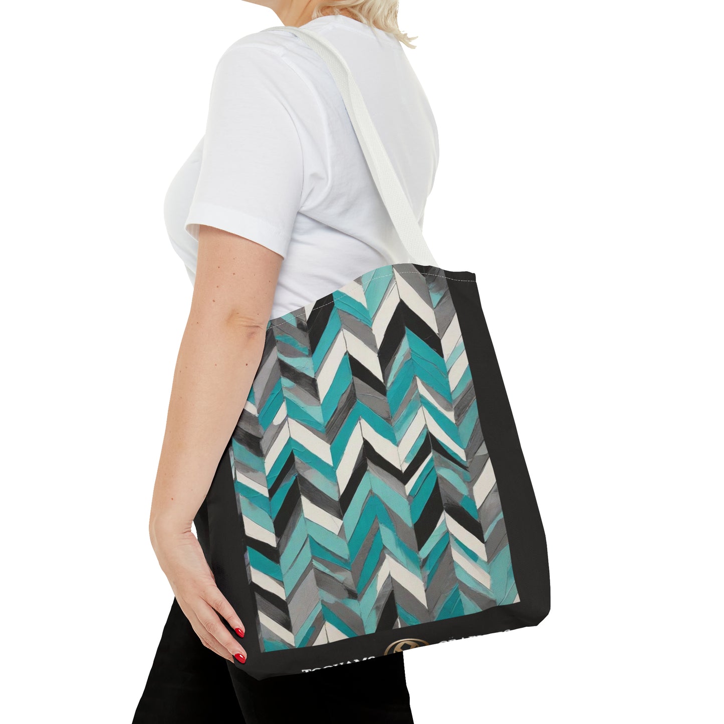 Chevron & Block Tote Bag (AOP)