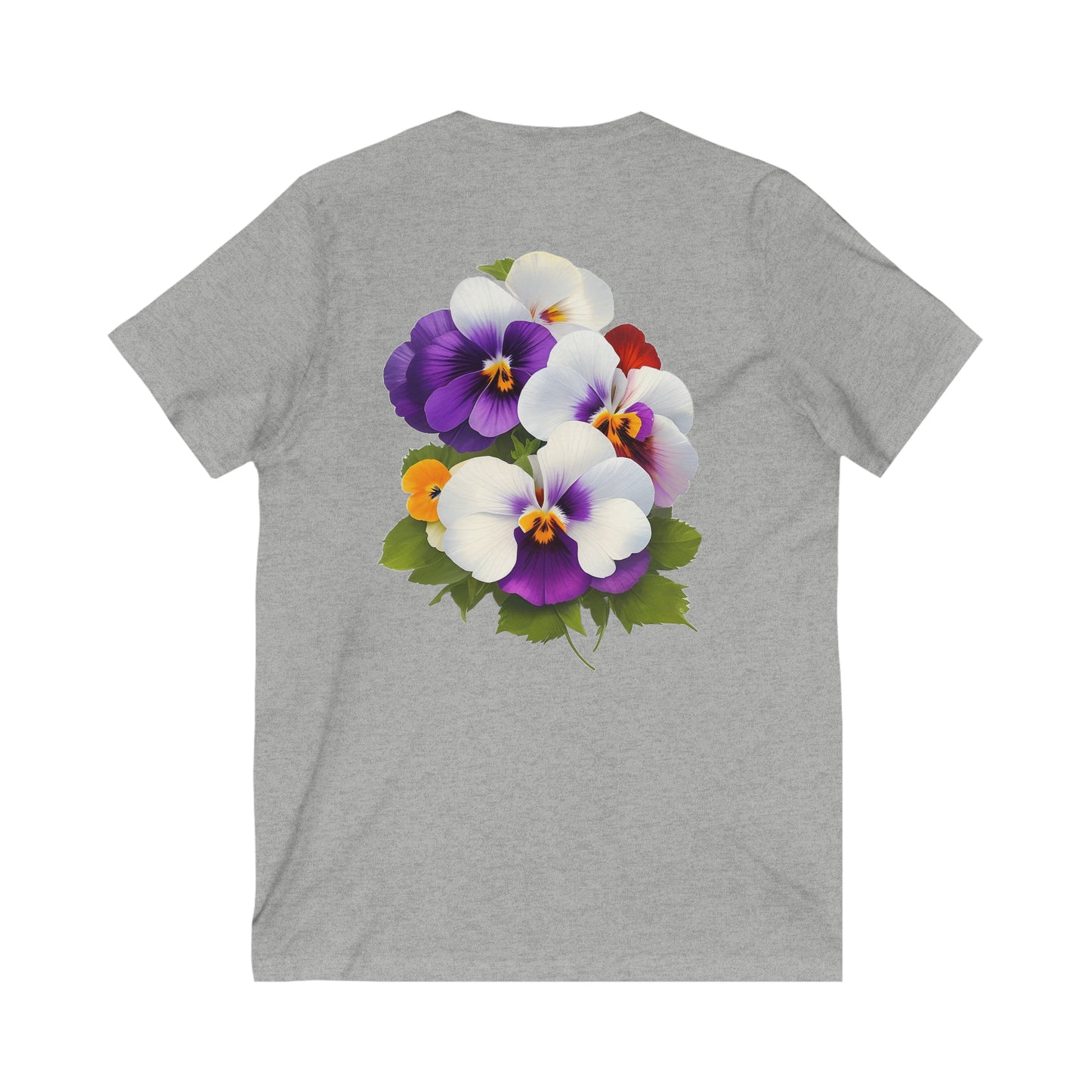 Pancies V-Neck (back) -- Unisex Jersey Short Sleeve V-Neck Tee