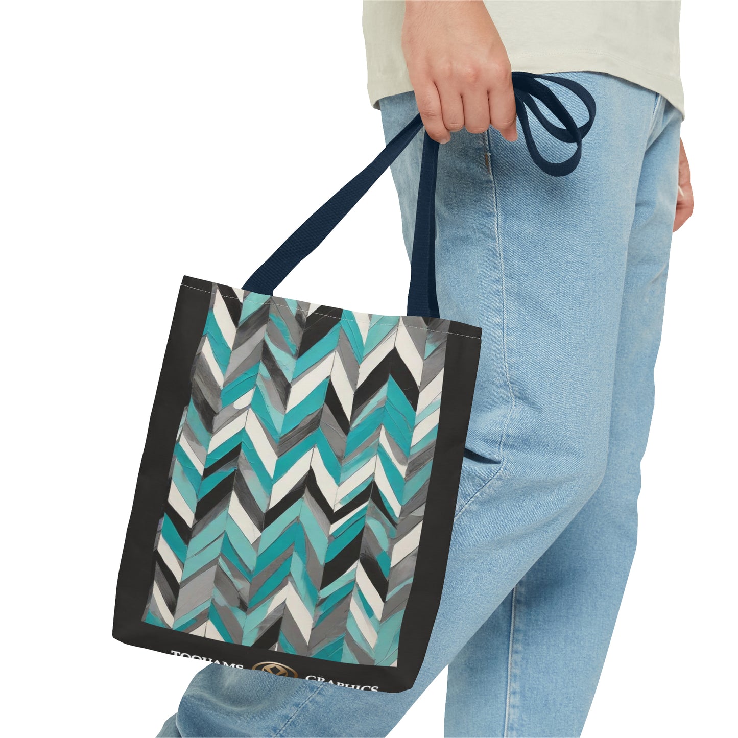 Chevron & Block Tote Bag (AOP)
