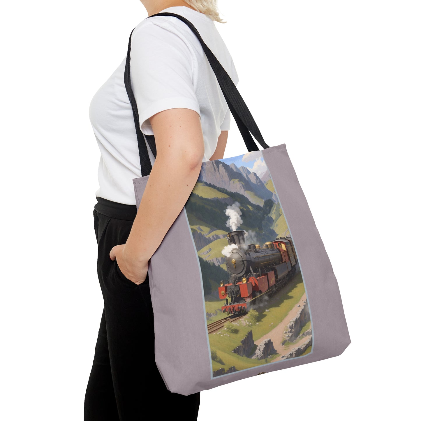 Mountain Train Tote Bag (AOP)