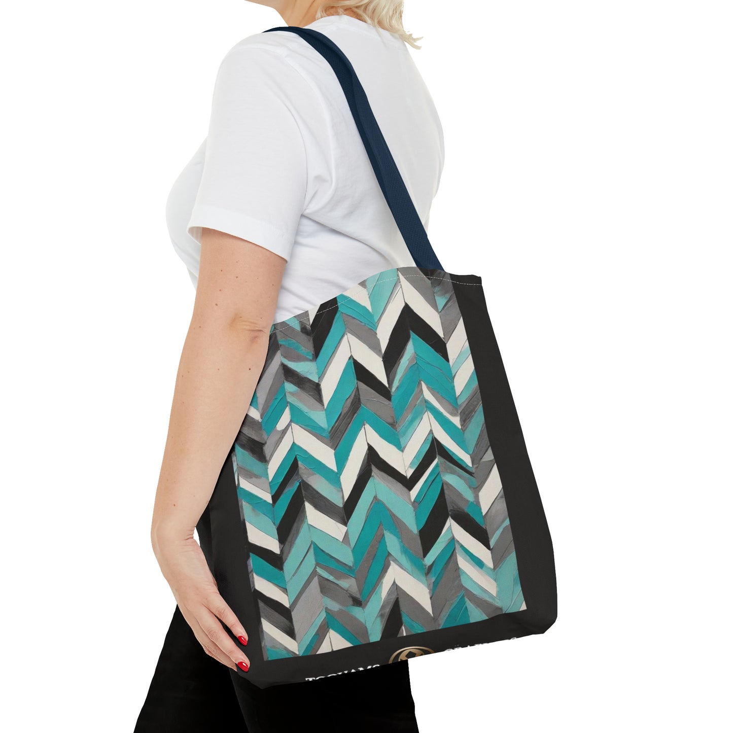 Chevron & Block Tote Bag (AOP)
