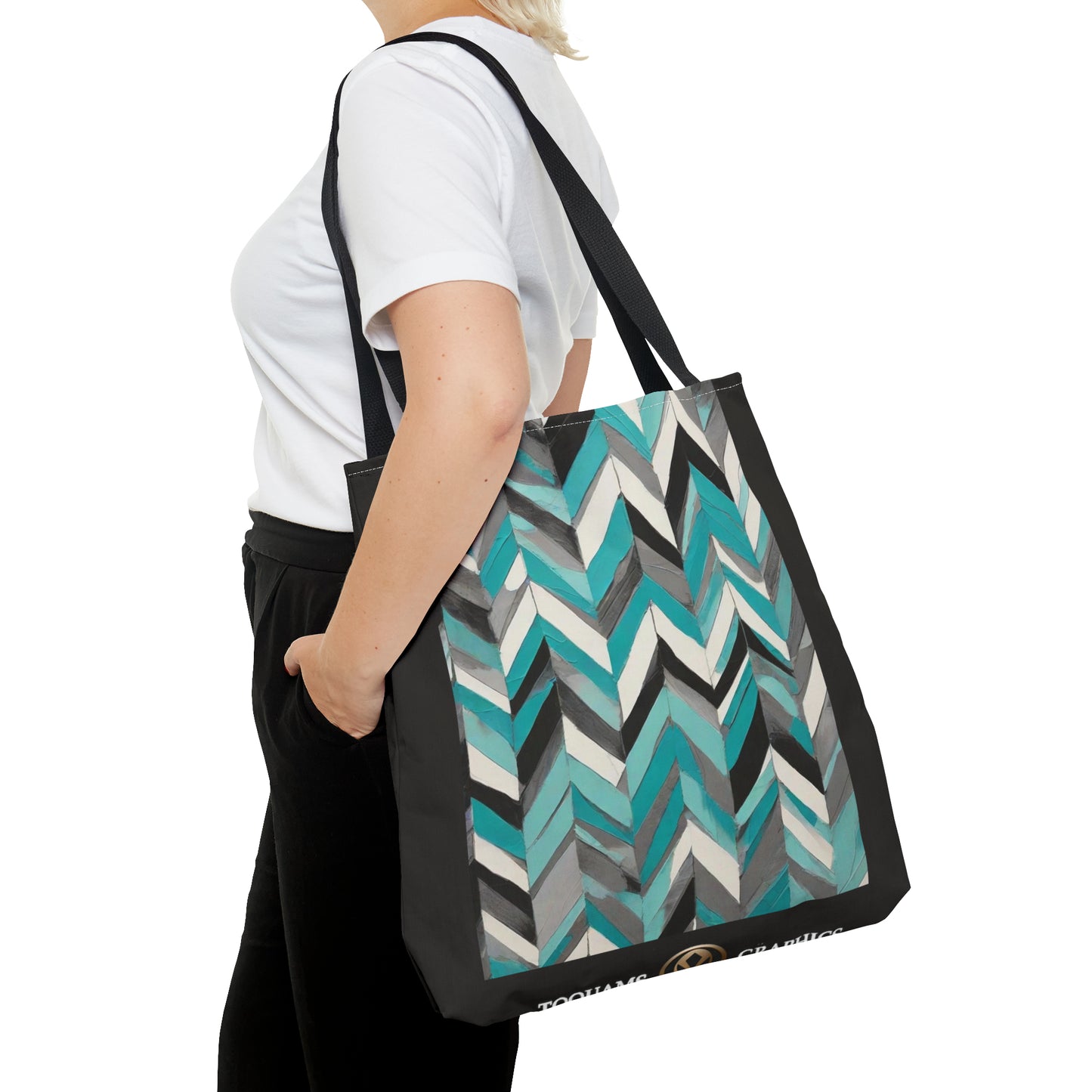 Chevron & Block Tote Bag (AOP)