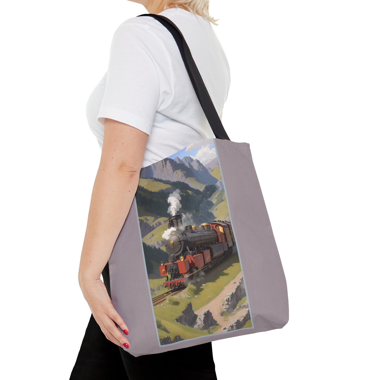 Mountain Train Tote Bag (AOP)