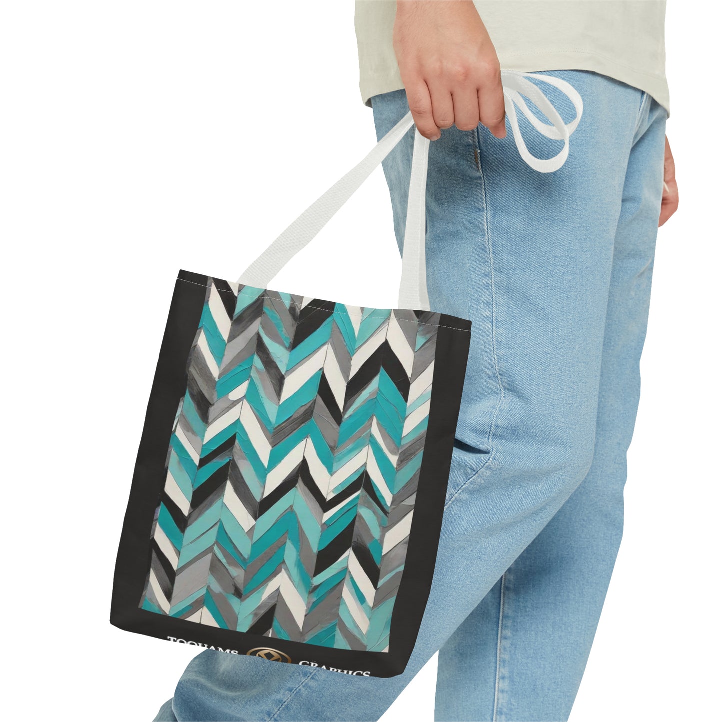 Chevron & Block Tote Bag (AOP)