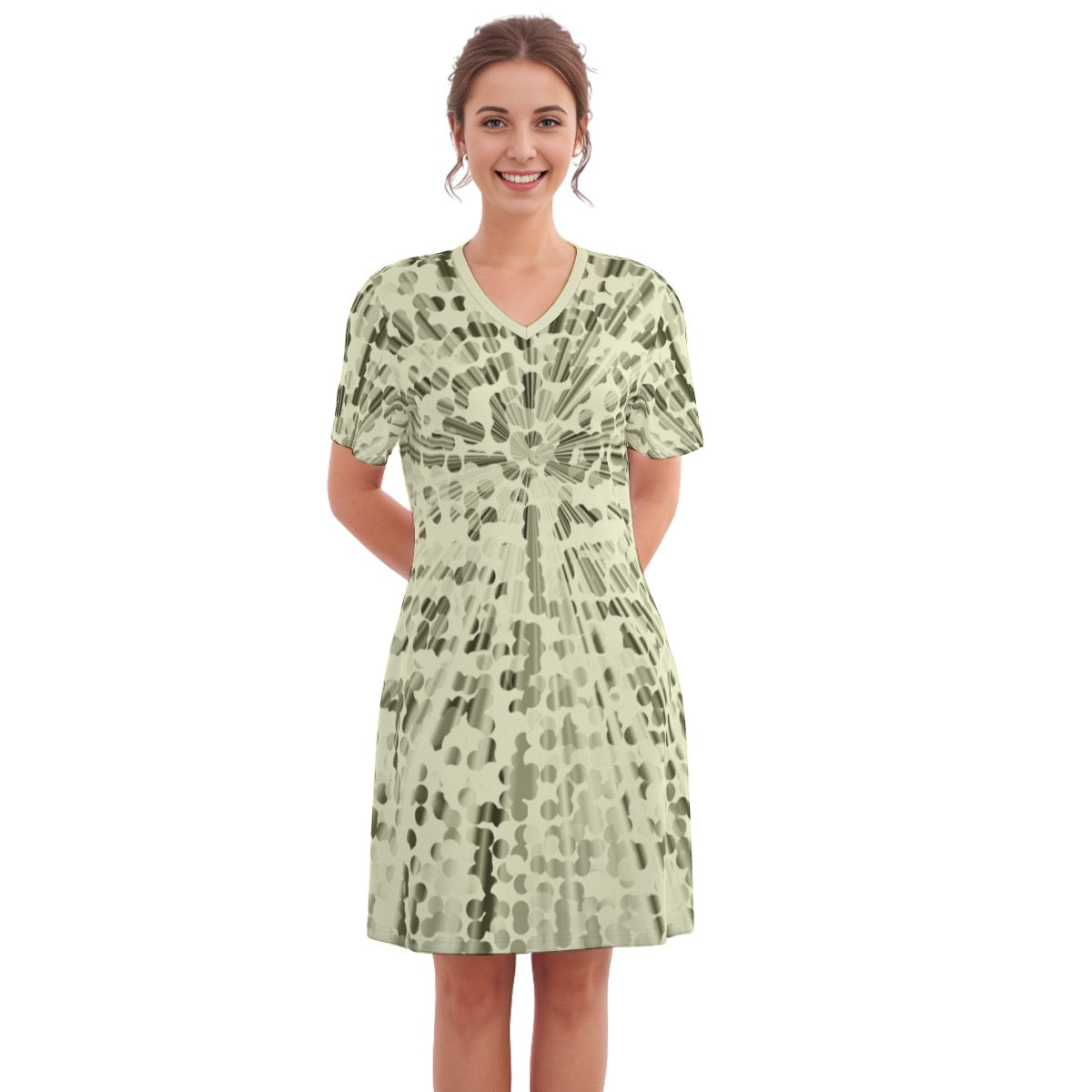 MRI -- Women's V Neck Dress 100% Cotton