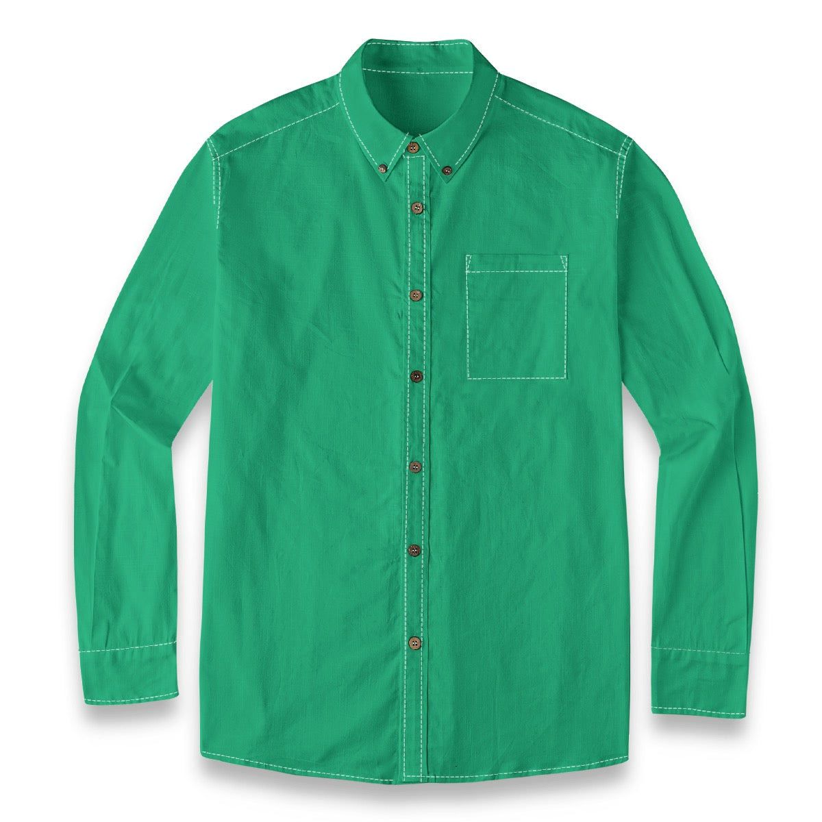 jade mens dress shirt Duke Haband Men's Button Up Dress Shirt Size Large - Jade Green