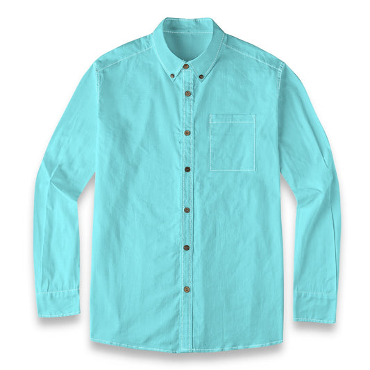 Electric Blue -- Men's 100% Cotton LS Shirt