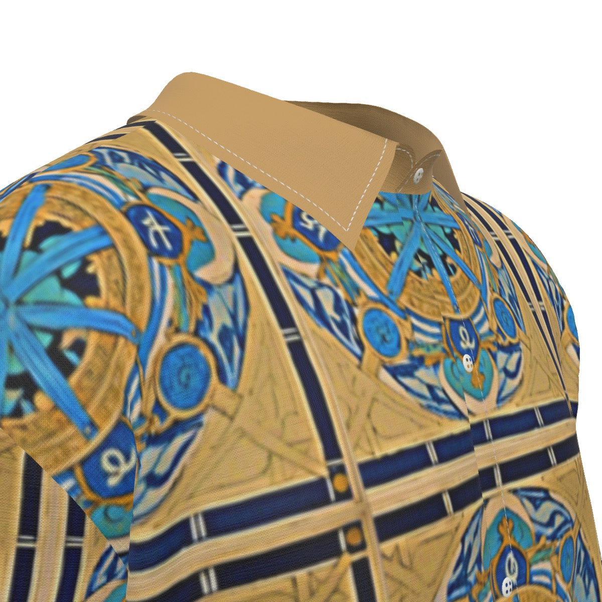 Direction -- Men's Imitation Silk Short-Sleeved Shirt