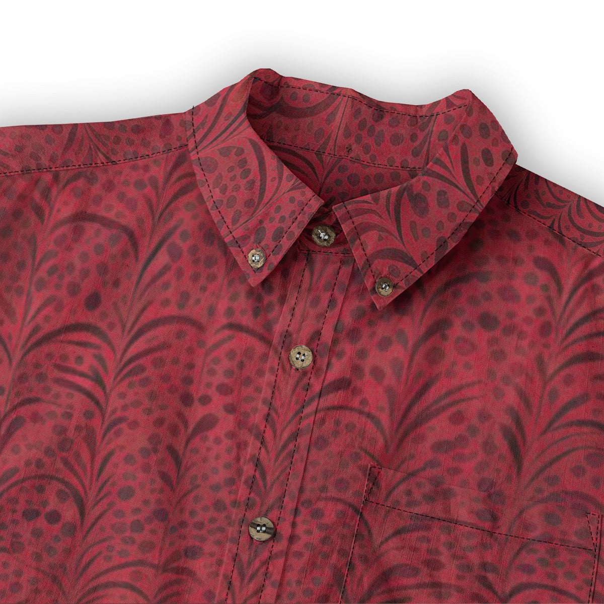 Rouge -- Men's Casual Lapel Long Sleeve Shirt