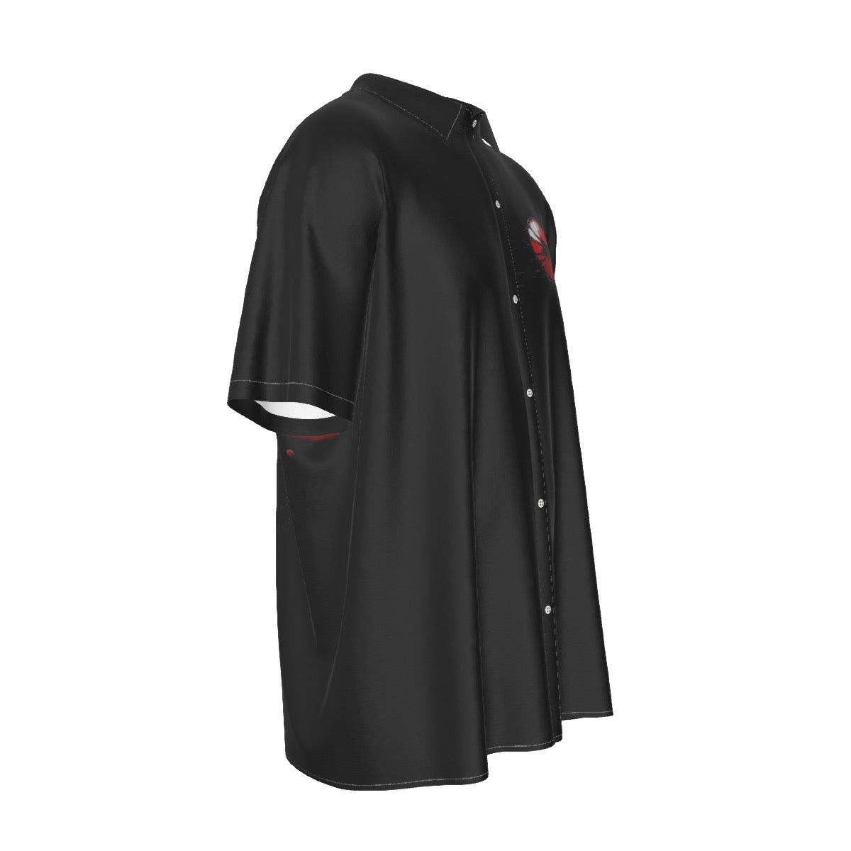 Red -- Men's Imitation Silk Short-Sleeved Shirt