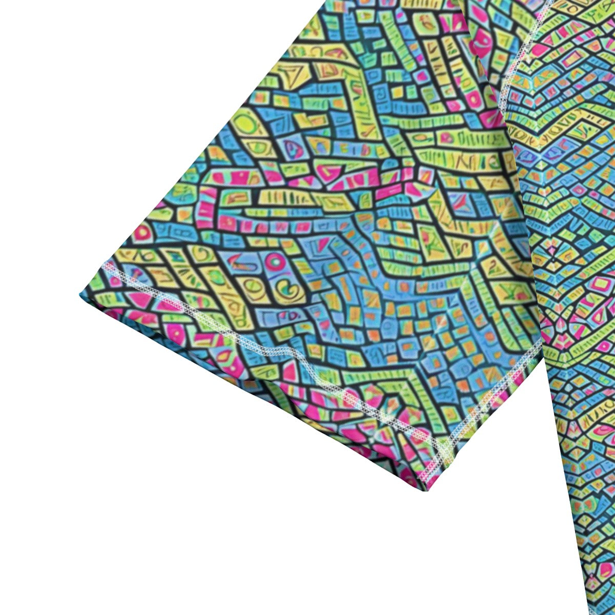Mosaic Gate -- Unisex Yoga Sports Short Sleeve T-Shirt