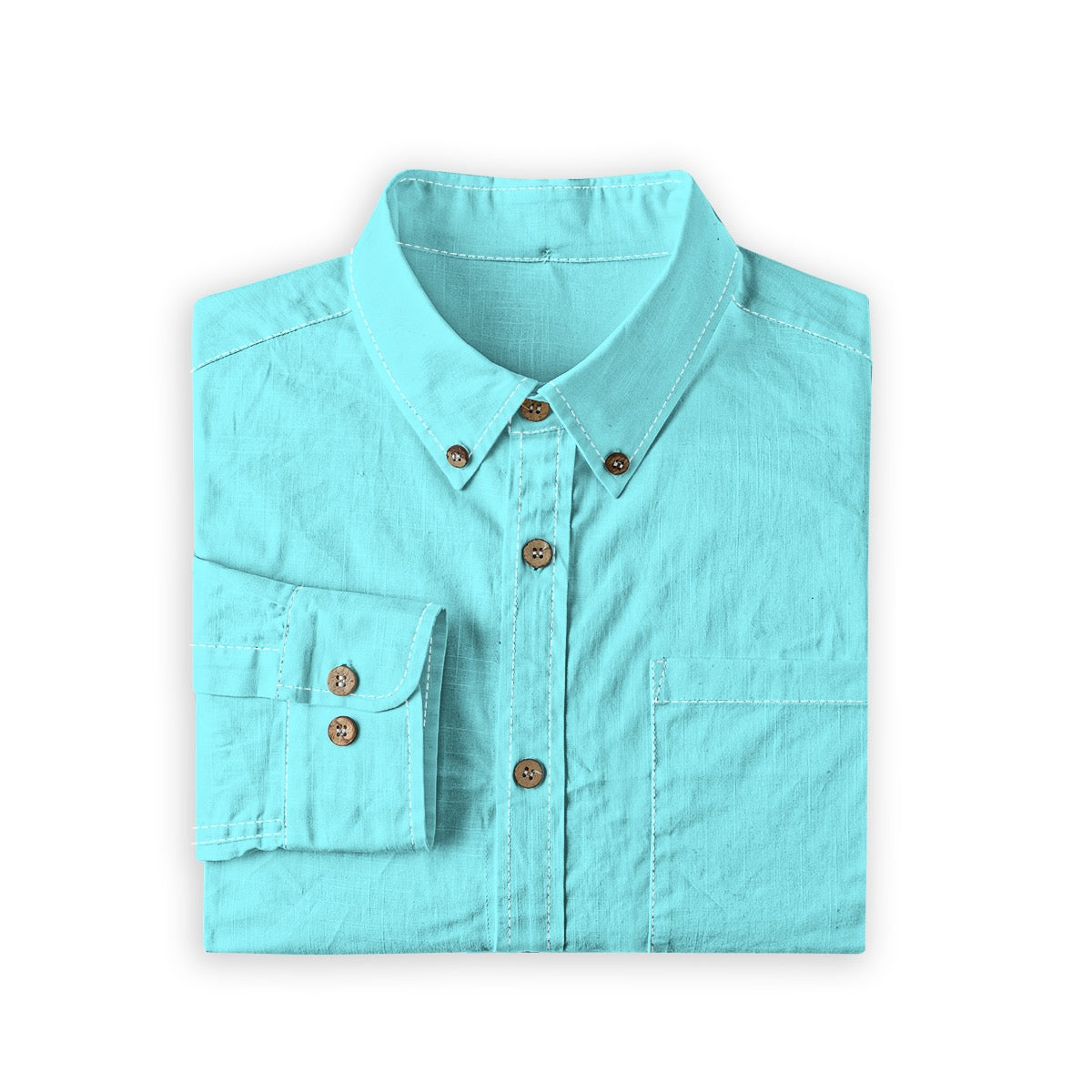 Electric Blue -- Men's 100% Cotton LS Shirt