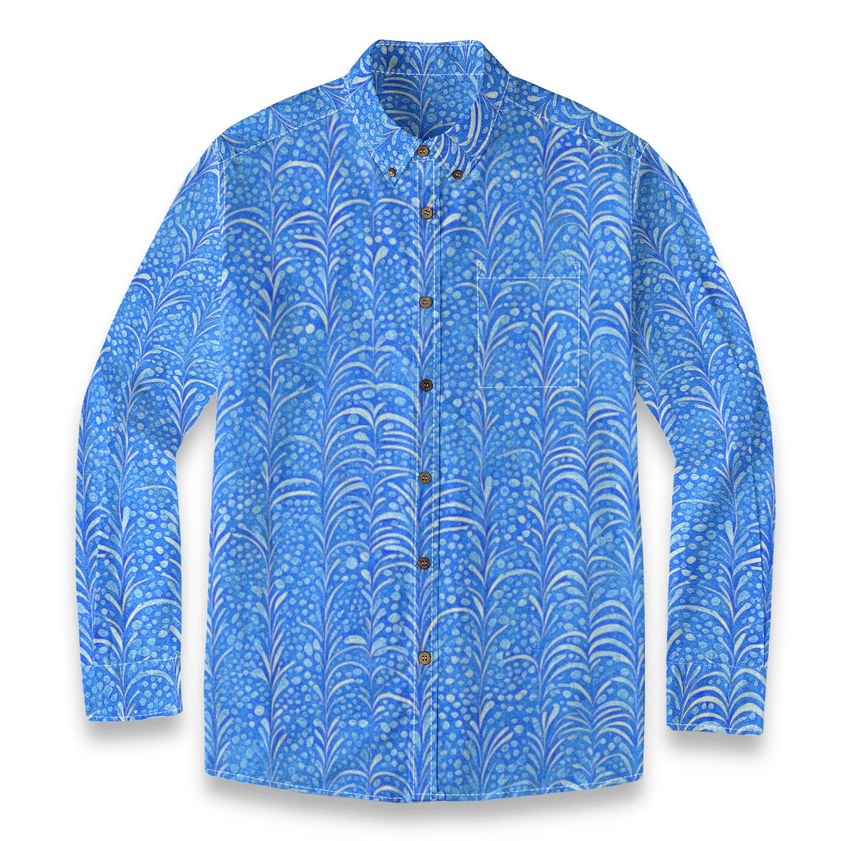 Bleu -- Men's Casual Lapel Long Sleeve Shirt