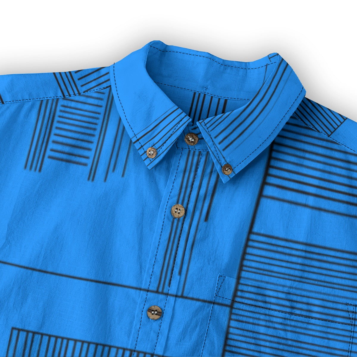 Lines Azure -- Men's 100% Cotton LS Shirt