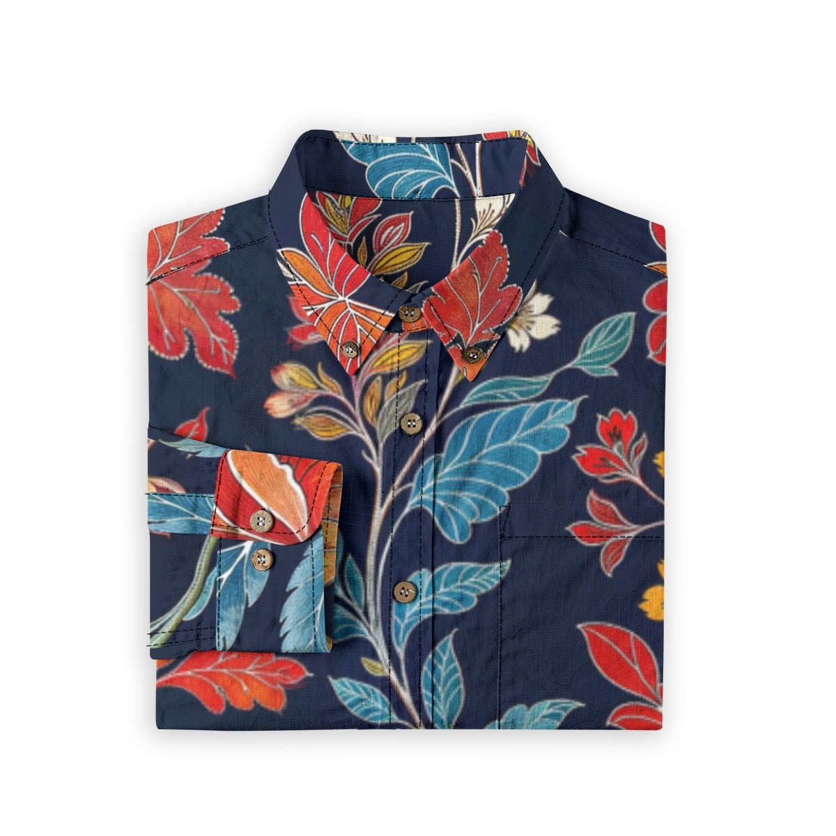Hoja Azul -- Men's 100% Cotton LS Shirt
