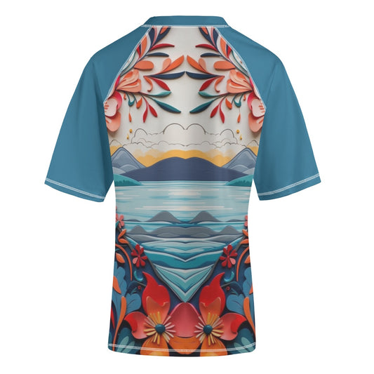 Ocean Gate -- Unisex Yoga Sports Short Sleeve T-Shirt