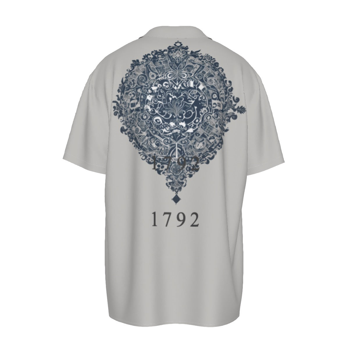 1792 Crest -- Men's Imitation Silk Short-Sleeved Shirt
