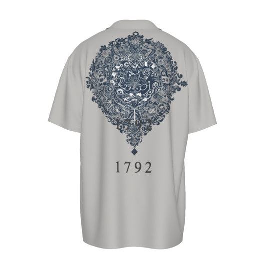 1792 Crest -- Men's Imitation Silk Short-Sleeved Shirt