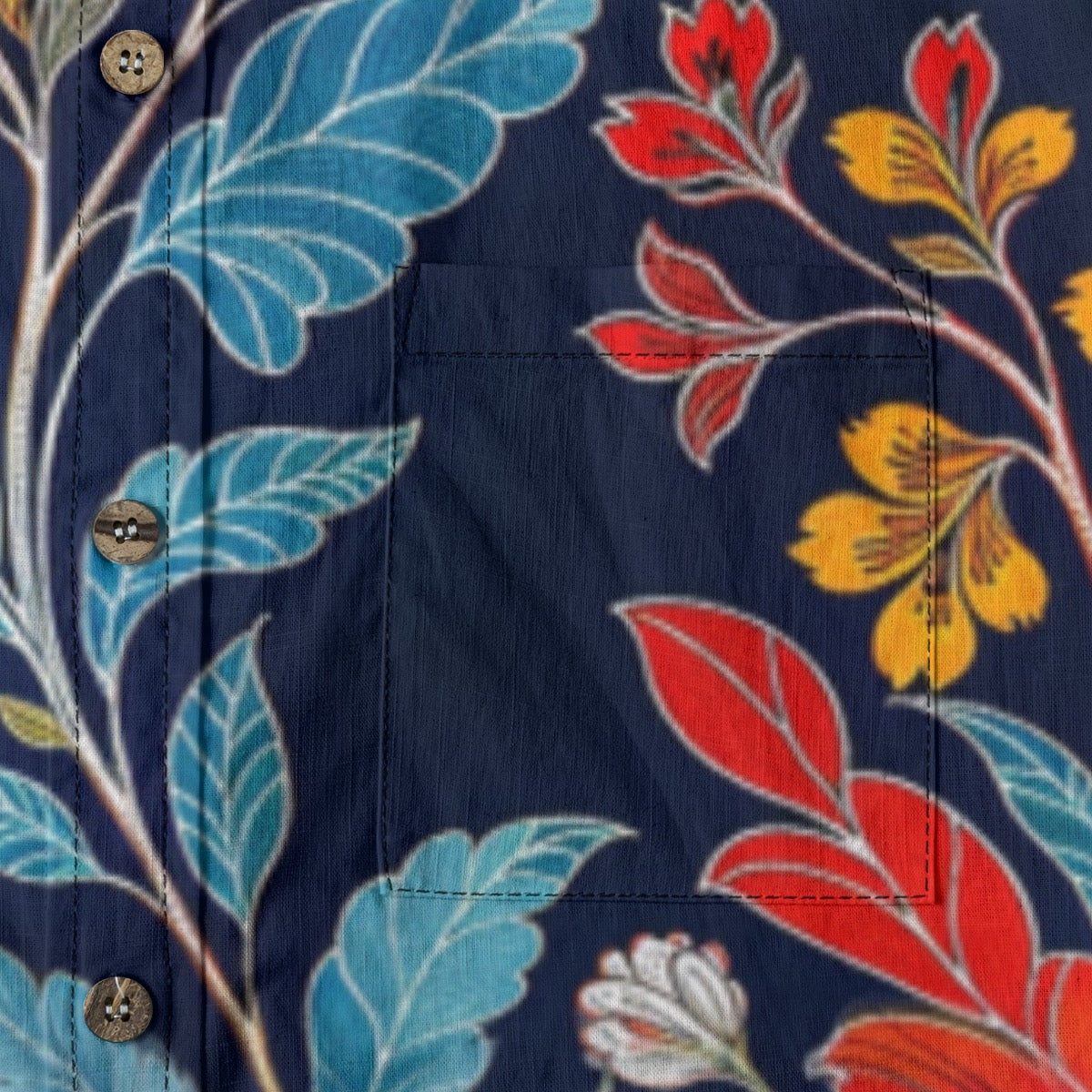 Hoja Azul -- Men's 100% Cotton LS Shirt