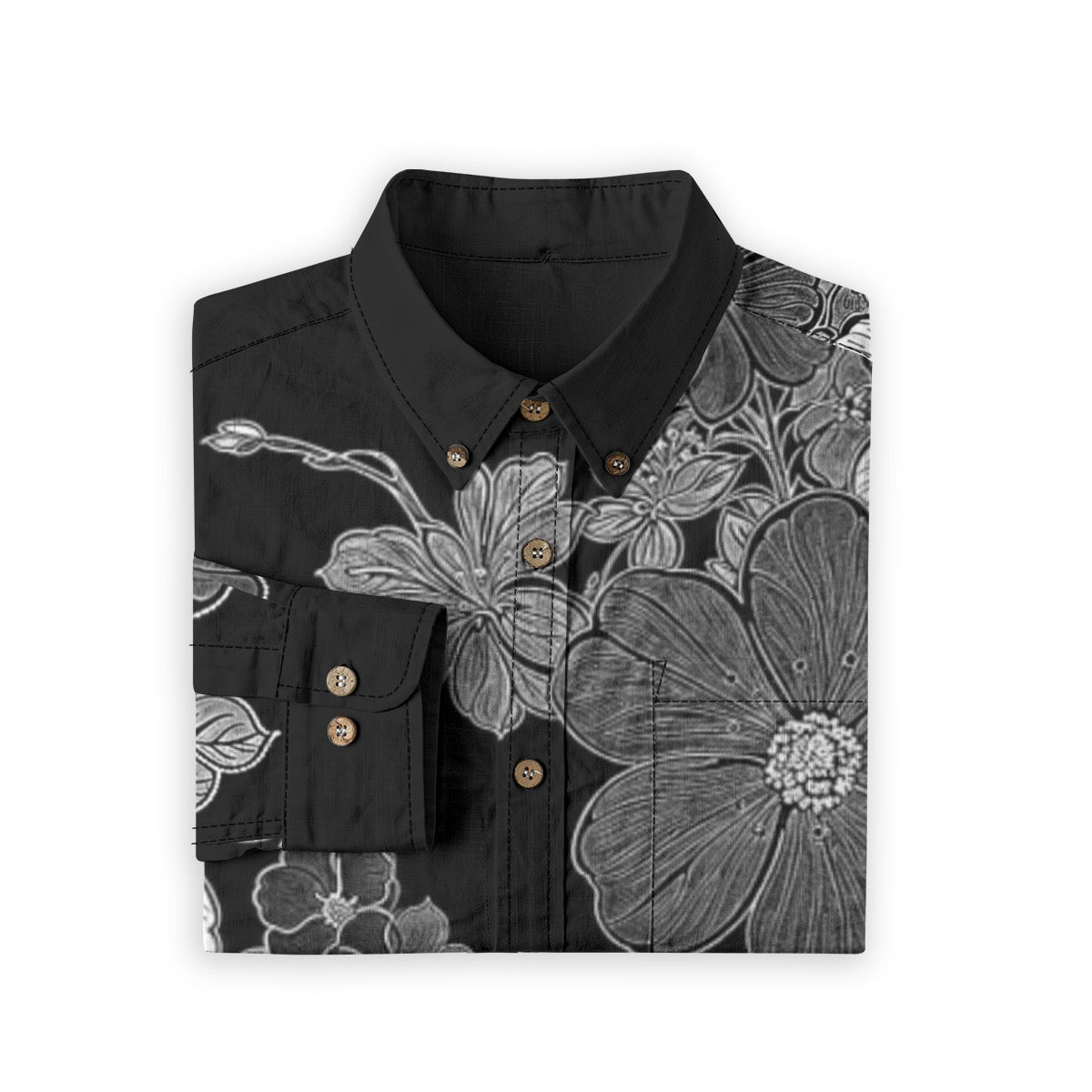 Night Bloom -- Men's 100% Cotton LS Shirt
