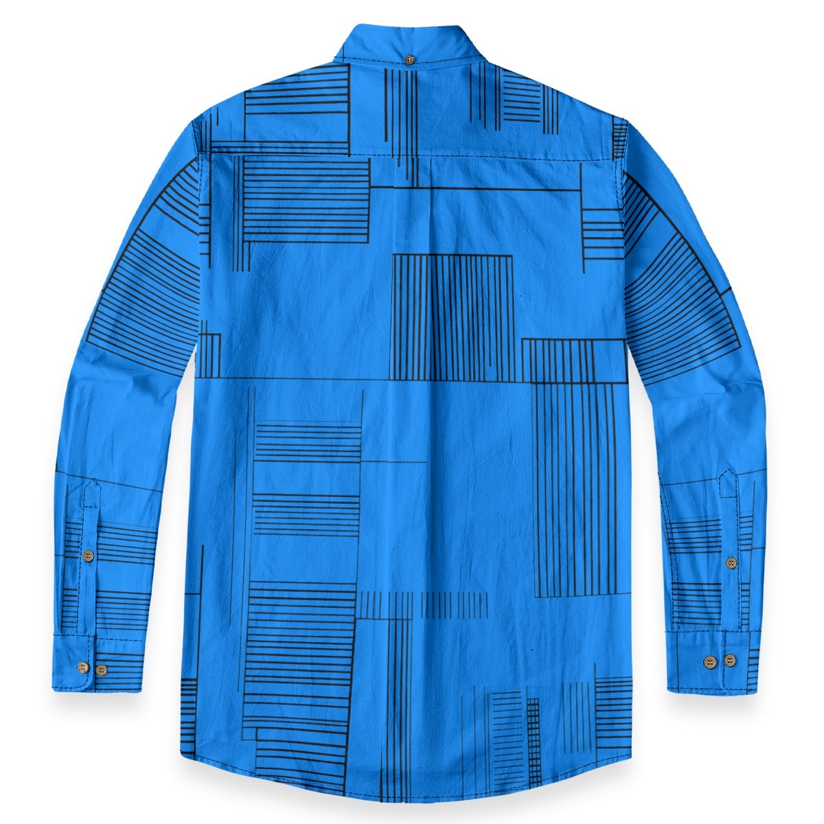 Lines Azure -- Men's 100% Cotton LS Shirt