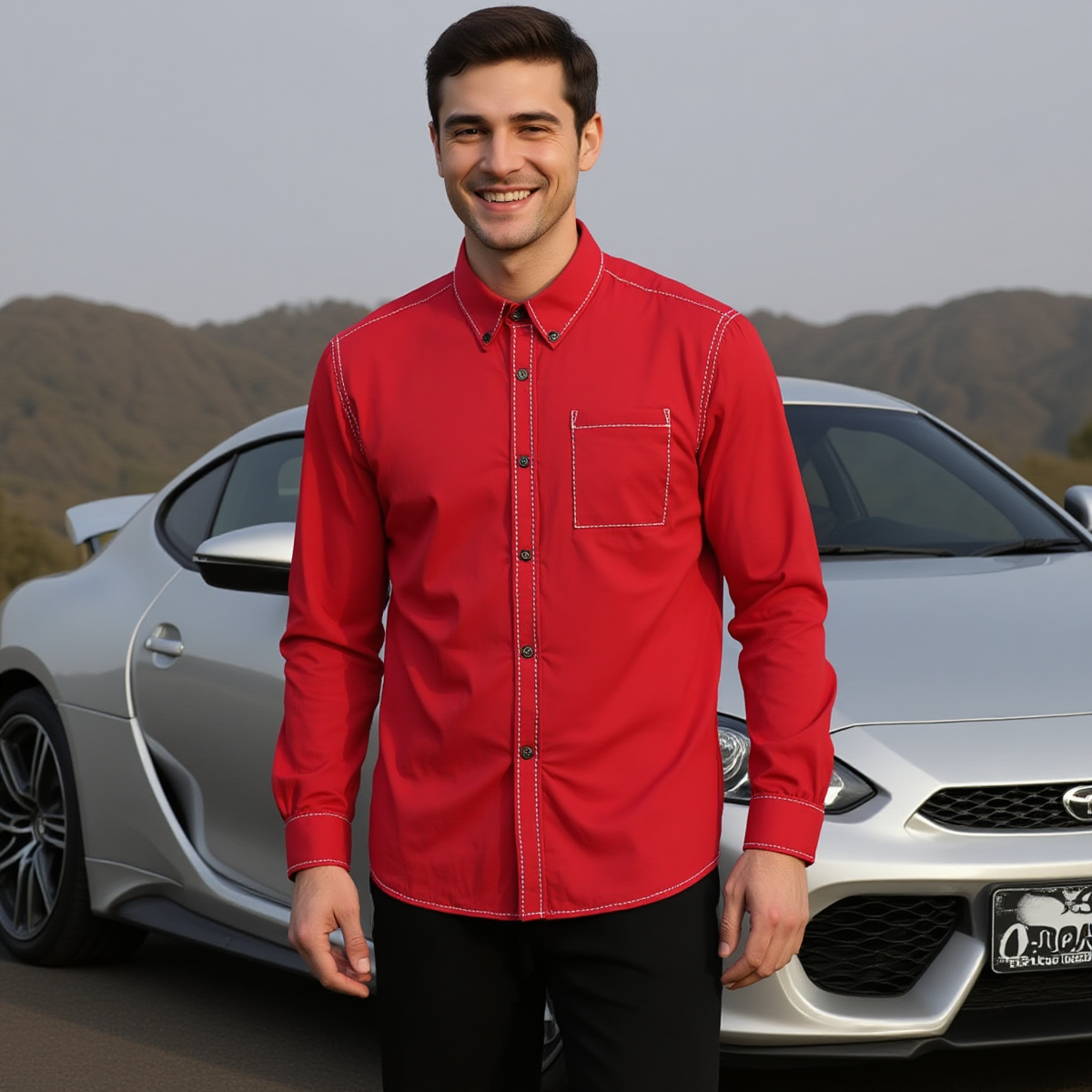 Garnet -- Men's 100% Cotton LS Shirt