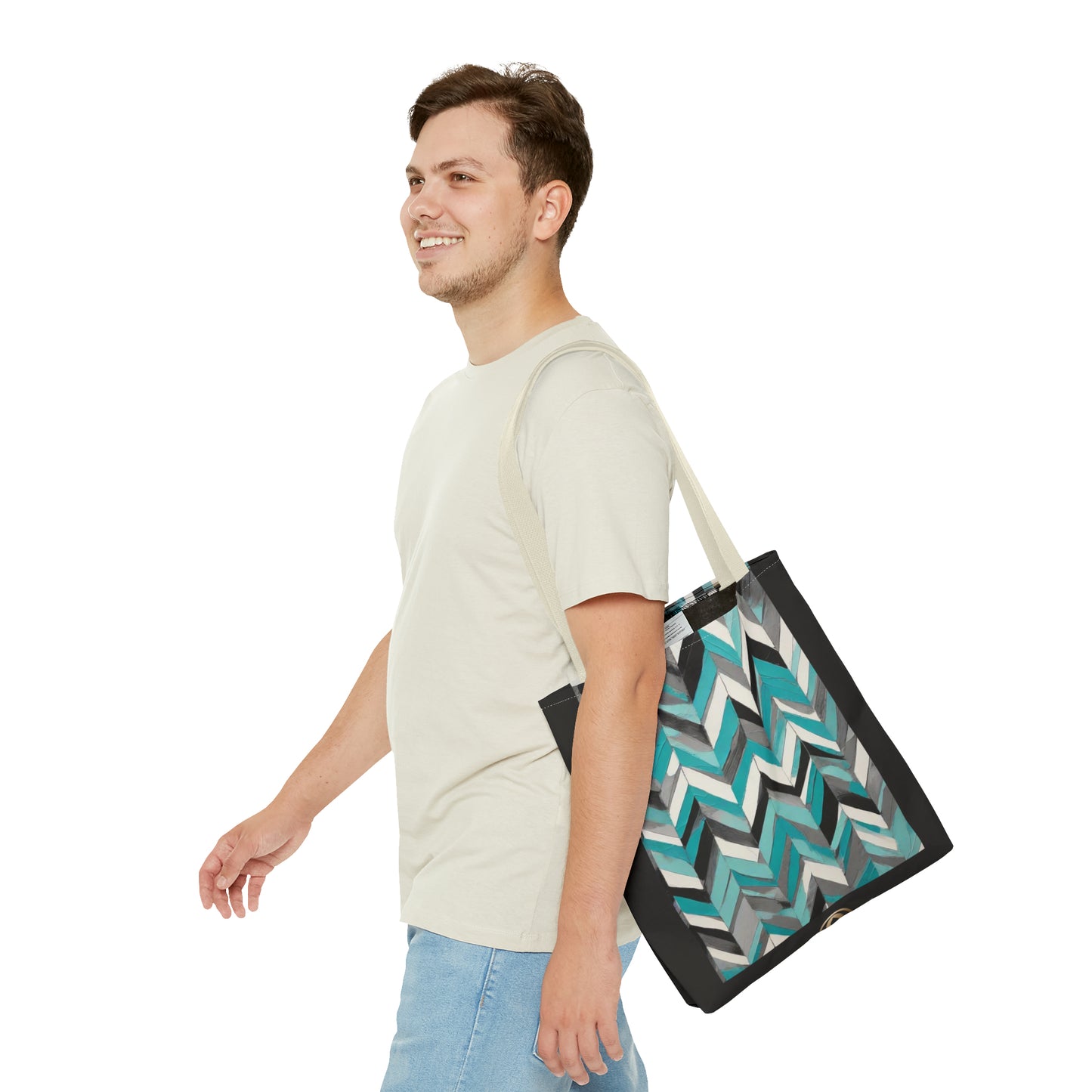 Chevron & Block Tote Bag (AOP)