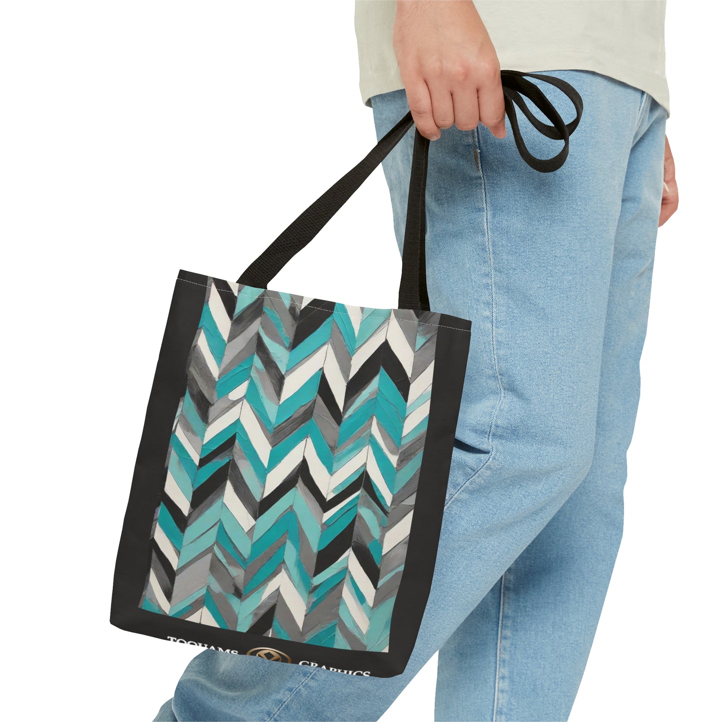 Chevron & Block Tote Bag (AOP)