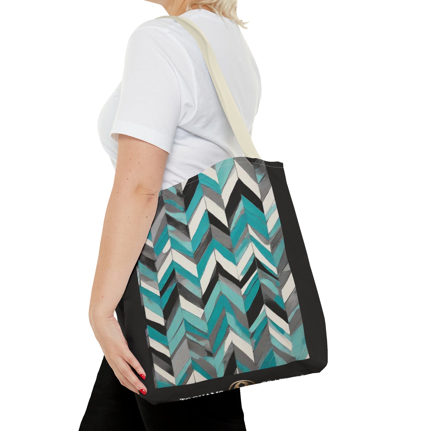 Chevron & Block Tote Bag (AOP)
