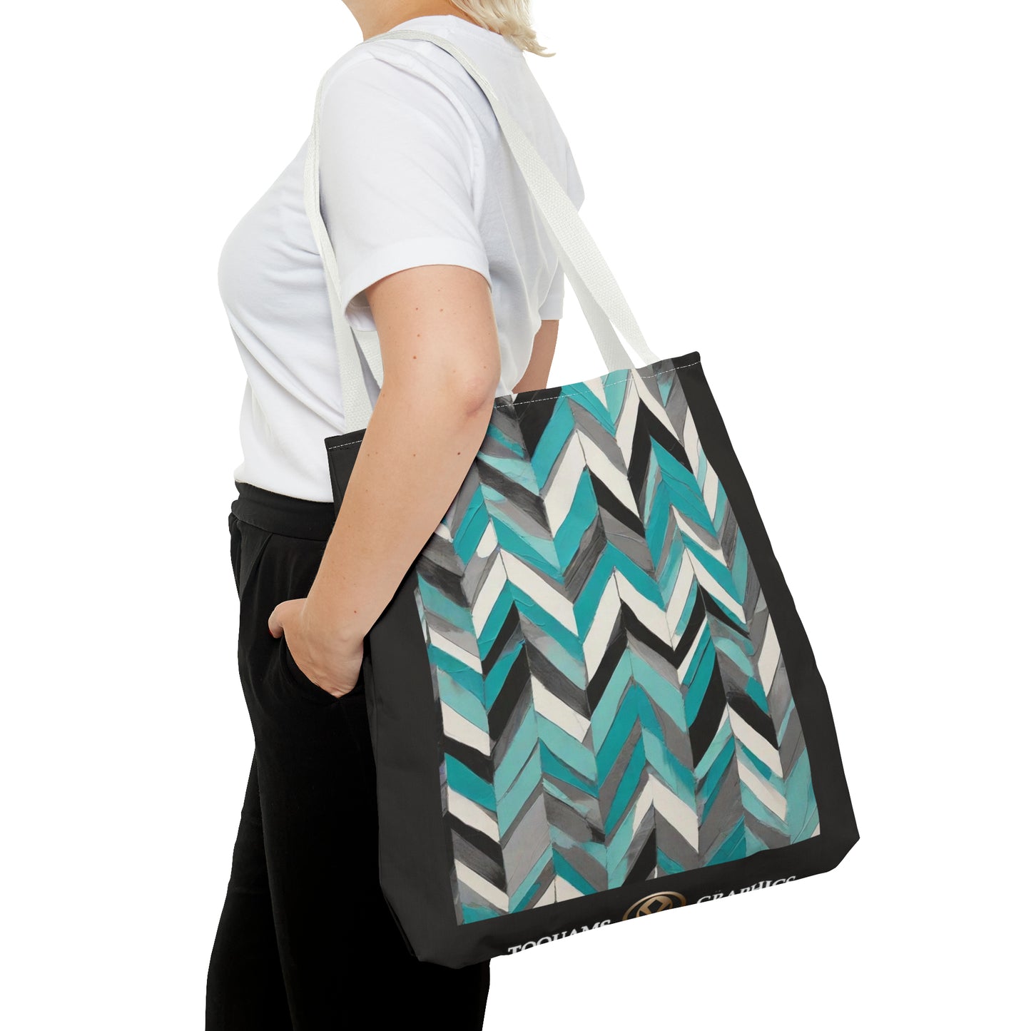 Chevron & Block Tote Bag (AOP)