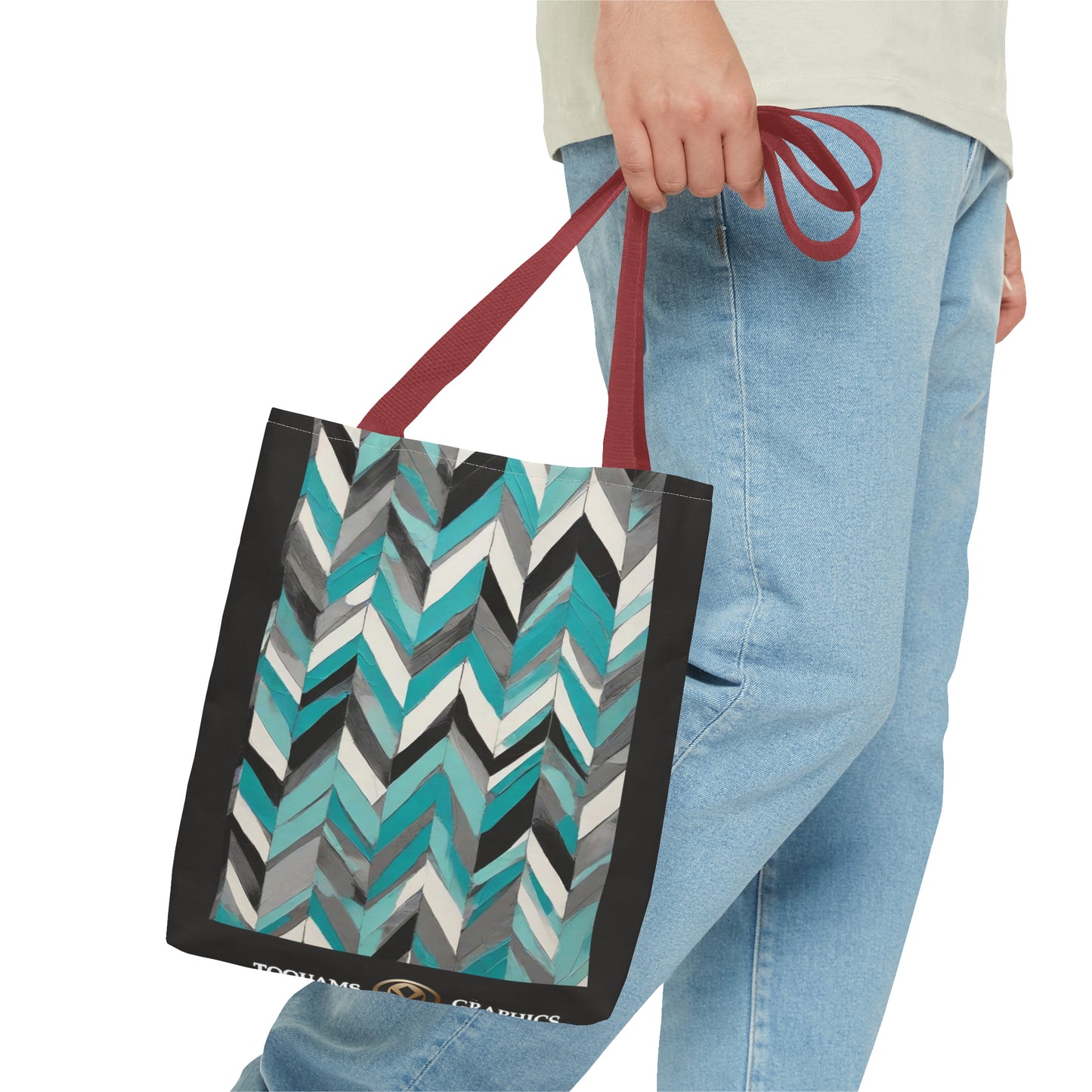 Chevron & Block Tote Bag (AOP)