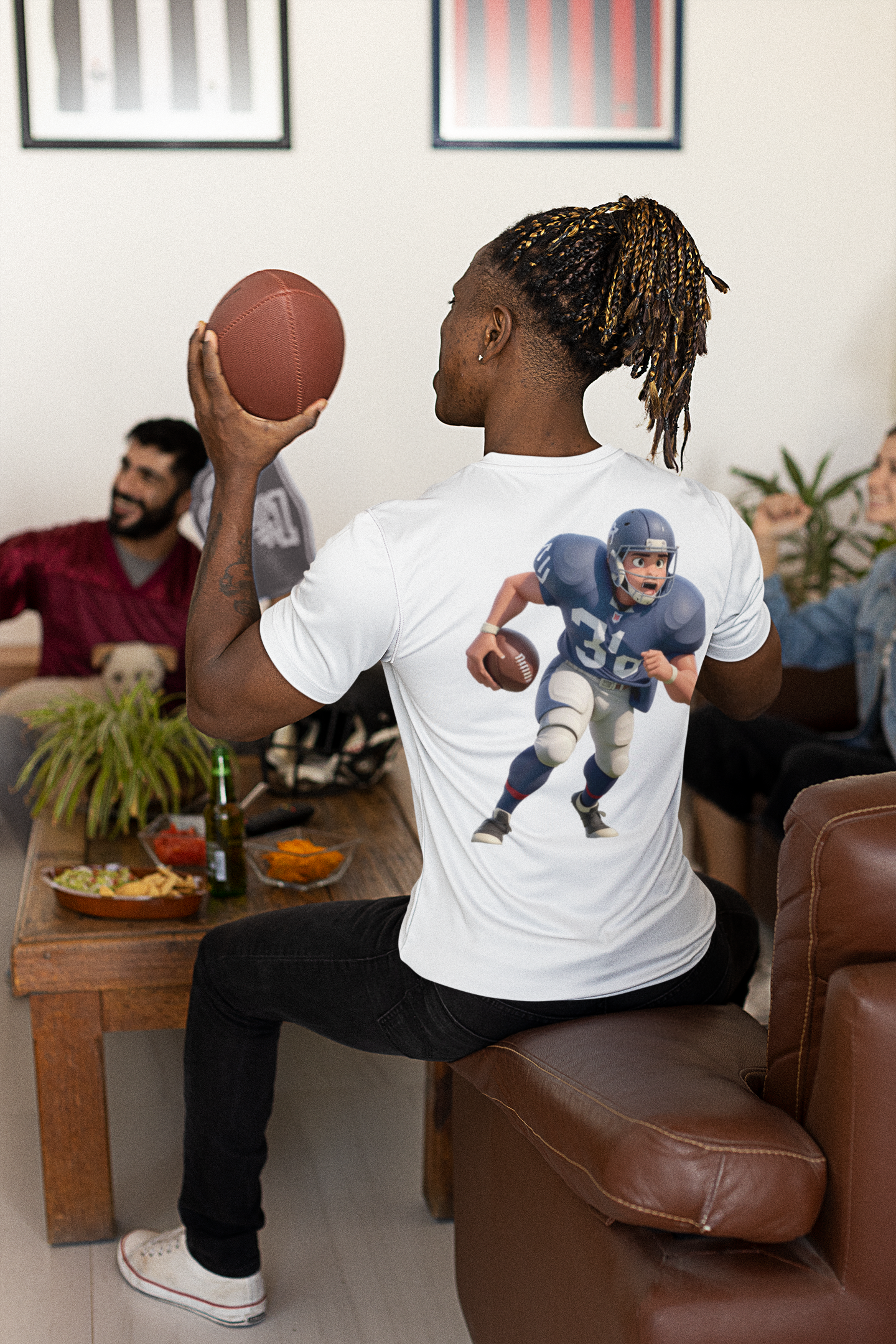 Football (Back) -- Unisex Jersey Short Sleeve Tee