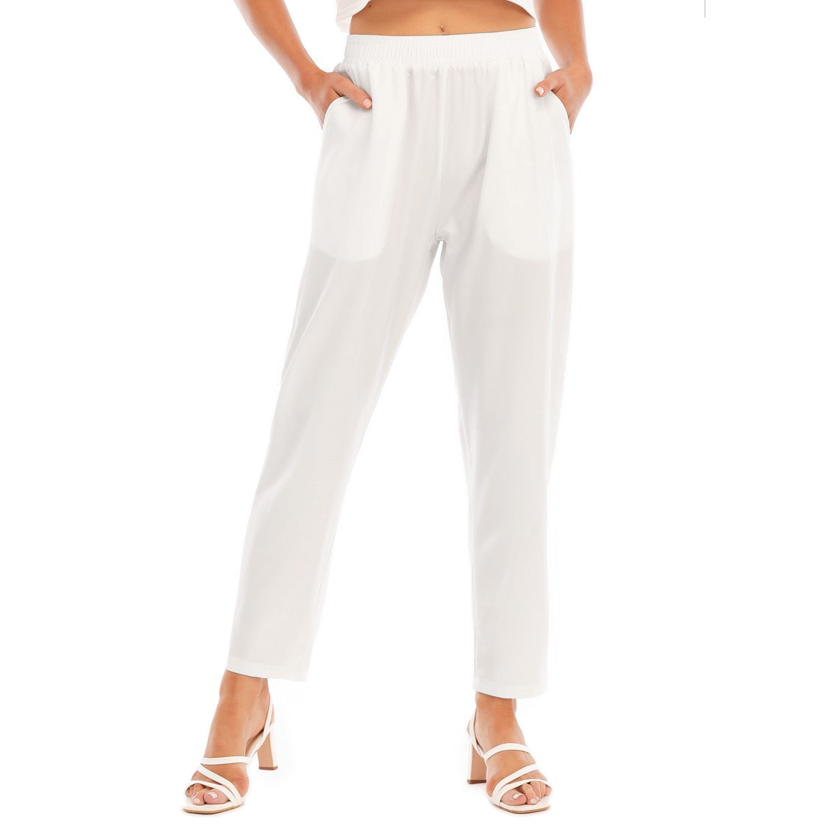 White -- Women's Loose Straight-leg Pants