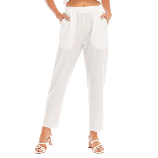 White -- Women's Loose Straight-leg Pants