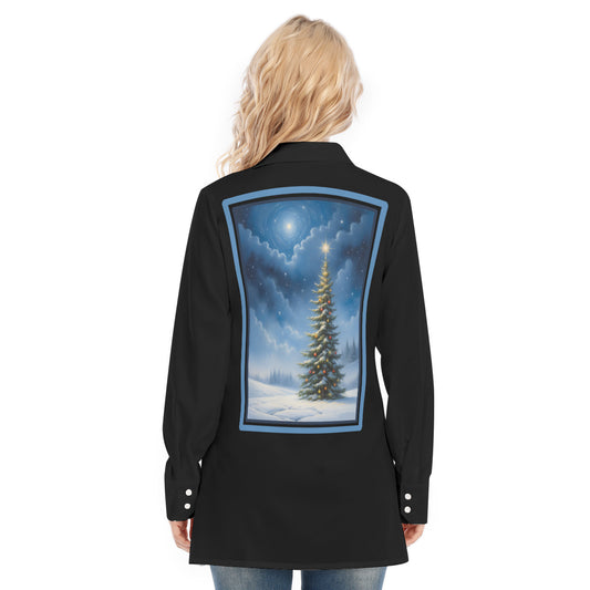 Christmas Tree Black Blouse
