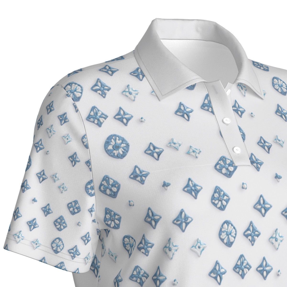 Blue on White -- Women's Polo Collar Jersey