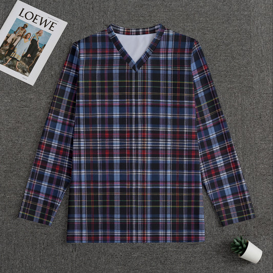 Deas Tartan -- Men's V-neck Sweatshirt With Long Sleeve