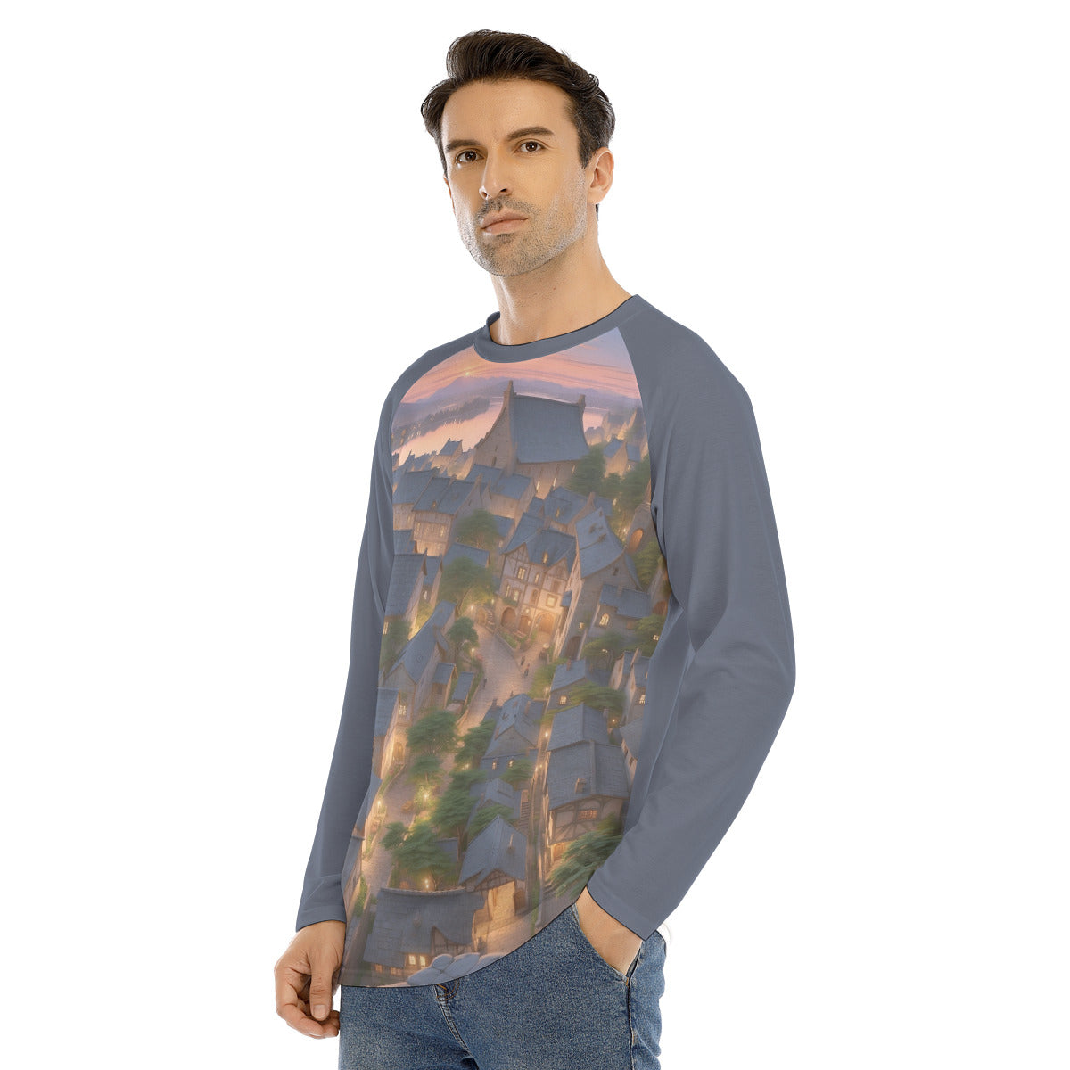 Citiscape 102 -- Men's Long Sleeve T-shirt With Raglan Sleeve